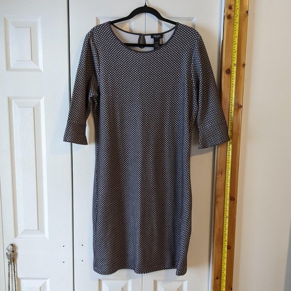 Olsen Grey and White Bodycon Dress Size 14/L - Picture 1 of 16